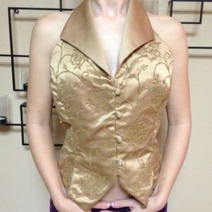 Beaded gold vest